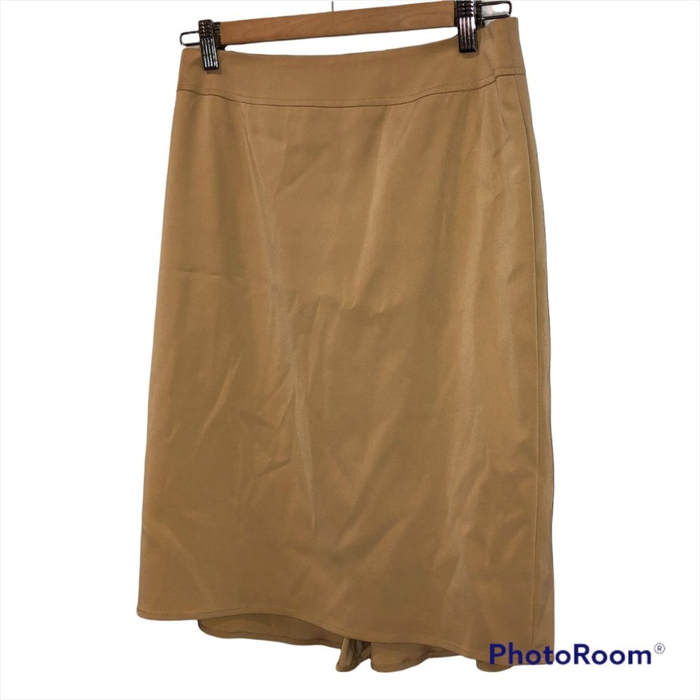 FENDI SAFARI STYLE AS NEW camel khaki cotton pencil skirt 44 10 ITALY